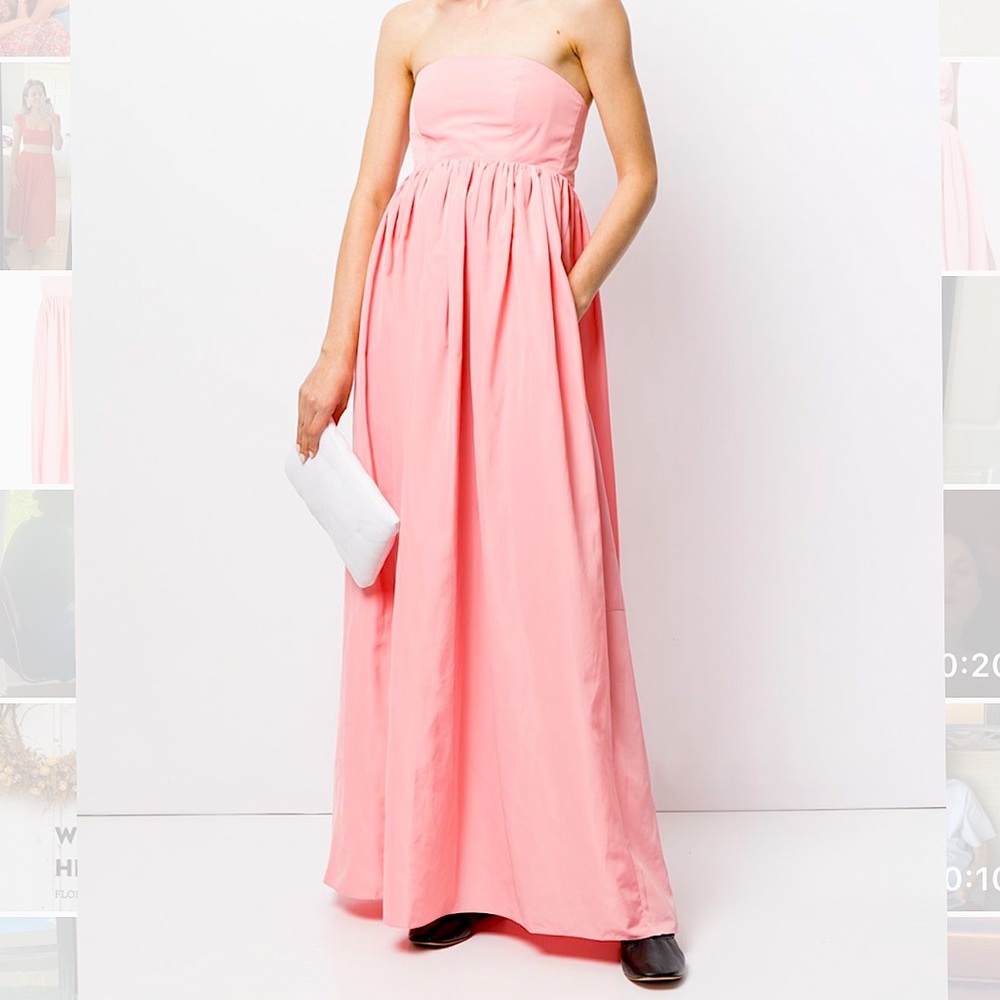 TIBI pink taffeta strapless cocoon dress (size 2)
